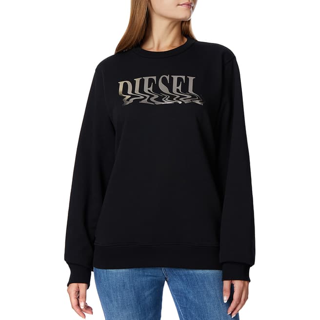 Diesel Black Blur Logo Sweatshirt