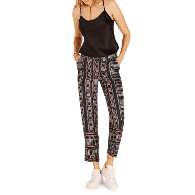 Amanda Wakeley Multi Textured Stripe Silk Trousers