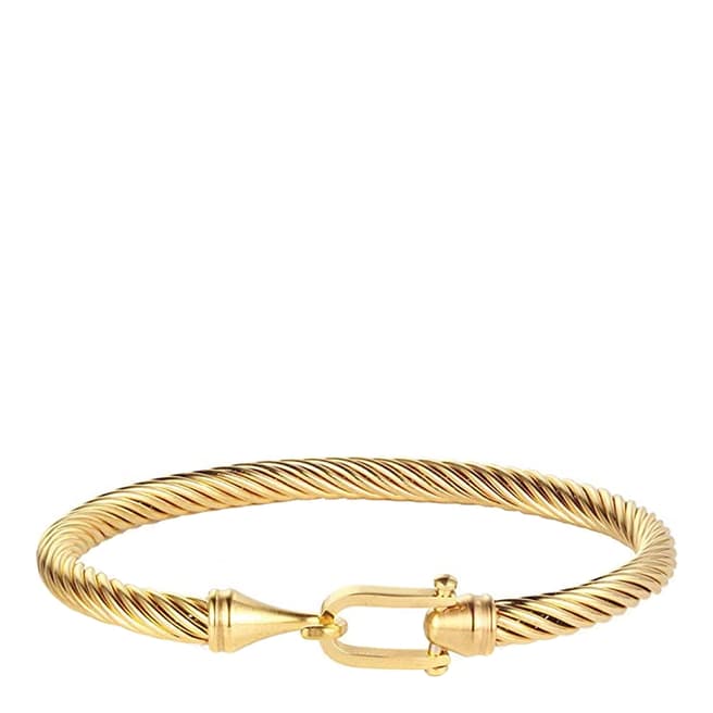Chloe Collection by Liv Oliver 18K Gold Textured Bangle