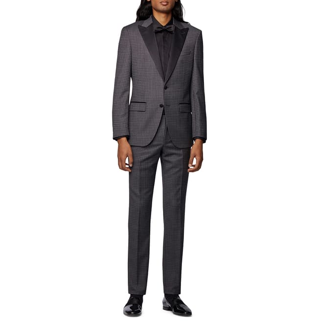 BOSS Grey T-Hardon/Glore Houndstooth Slim Fit Wool Suit