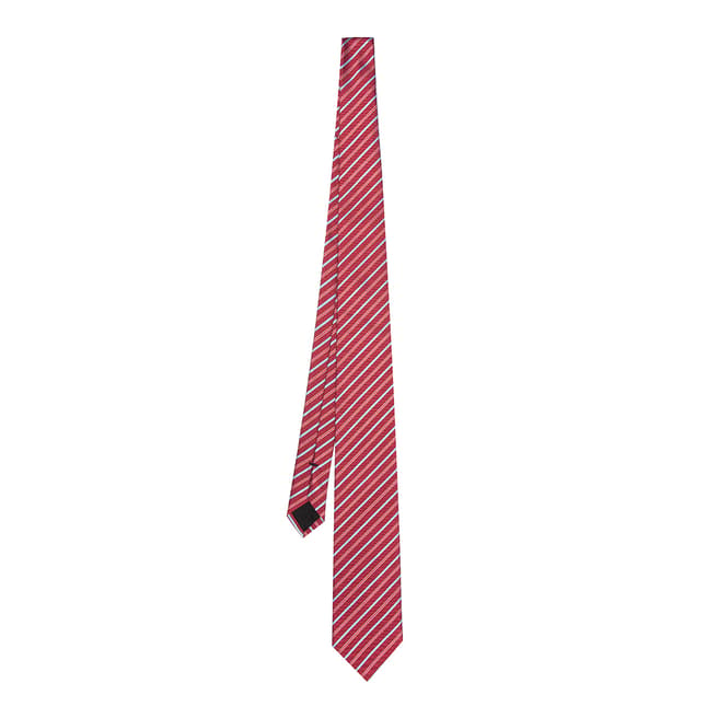 BOSS Red Stripe Silk Tie