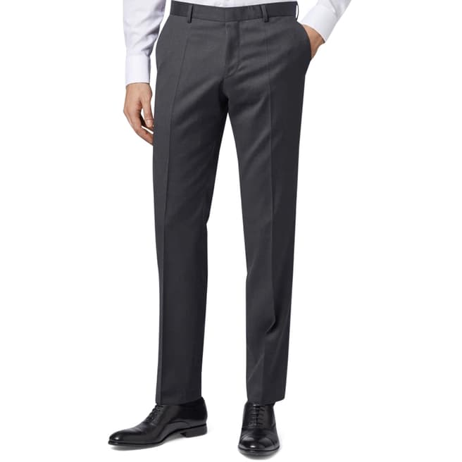 BOSS Charcoal Gibson Wool Blend Suit Trousers