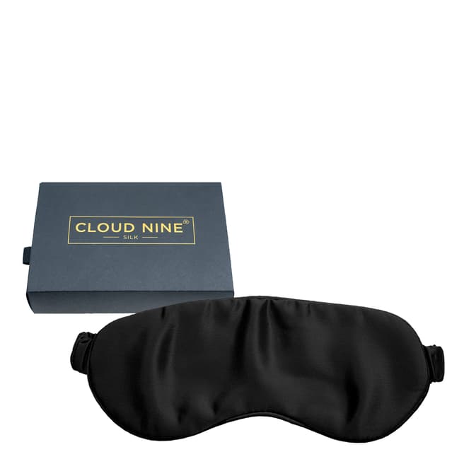 Cloud Nine Mulberry Silk Eye Mask with Pouch, Black