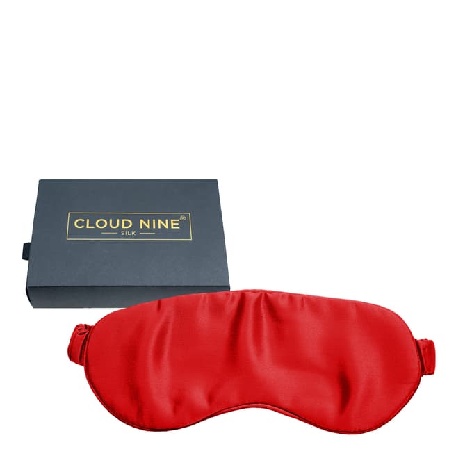Cloud Nine Mulberry Silk Eye Mask with Pouch, Red