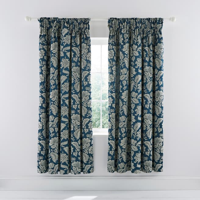 Sanderson Hepworth Lined Curtains 66x72, Teal
