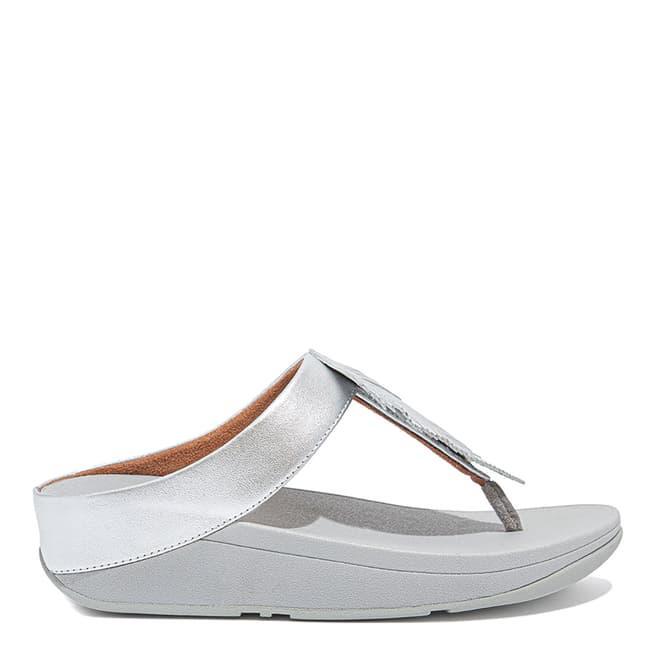FitFlop Silver Fino Feather Toe-Post Sandals