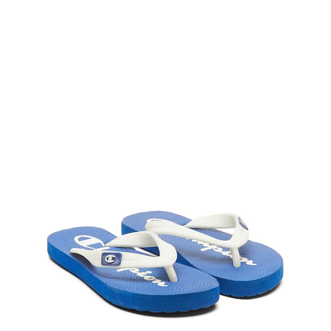 Champion Blue/White Logo Flip Flops