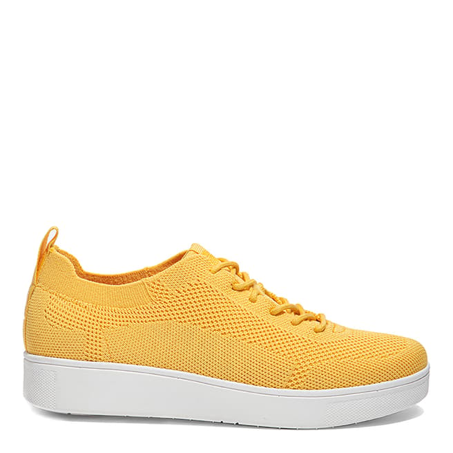 FitFlop Sunshine Yellow Rally Tonal Knit Sneakers