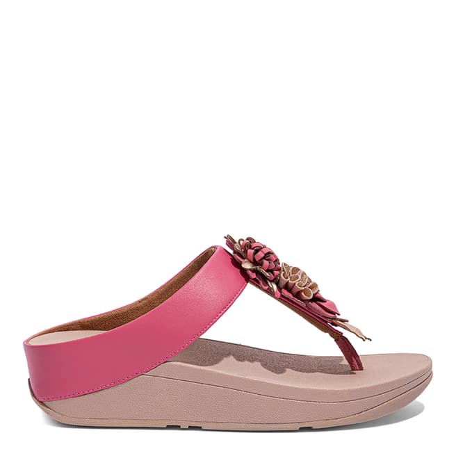FitFlop Deep Pink Fino Flopal Cluster Toe-Post Sandals