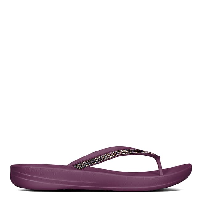 FitFlop Beetroot Sparkle Iqushion Flip Flops