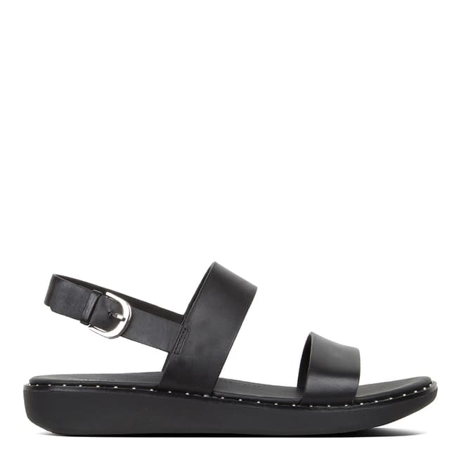 FitFlop All Black Leather Barra Sandals