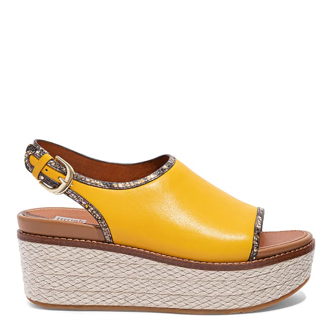 FitFlop Sunshine Yellow Eloise Slingback Wedge Sandals