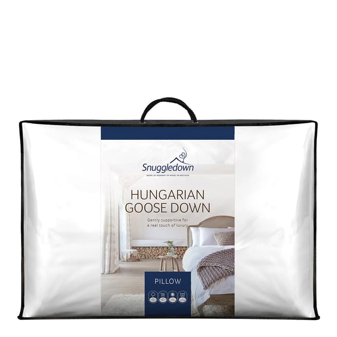 Snuggledown Hungarian Goose Down Pillow, Soft Support, 2 Pack
