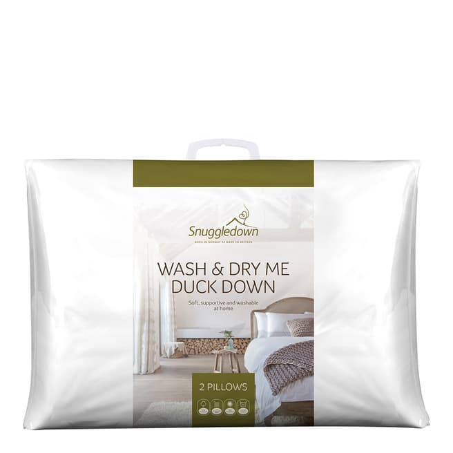 Snuggledown Wash & Dry Me Duck Down Pair of Pillows