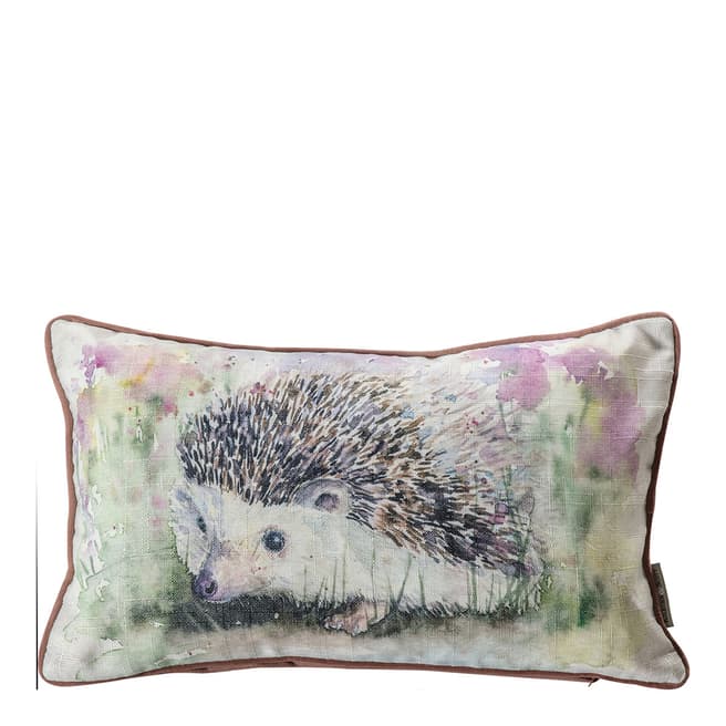 Kilburn & Scott Hedgehog Watercolour Cushion Heather 30x50cm