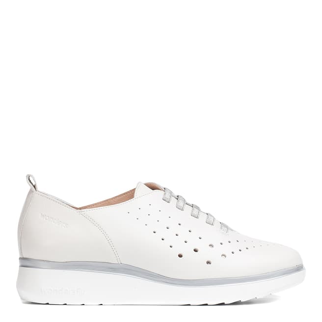 Wonders White Leather Perforated Sneakers