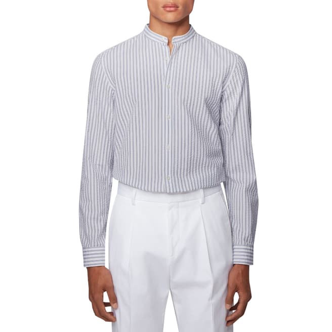 BOSS White Stripe Jorris Cotton Shirt