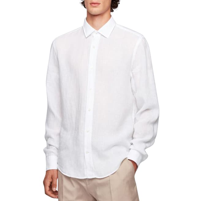 BOSS White Joy Linen Shirt