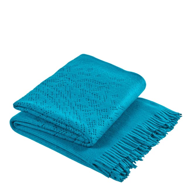 Christy Lace 220x200cm Throw, Teal