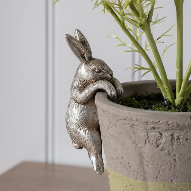 Gallery Living Pippa Hare Pot Hanger Silver 2 Pack