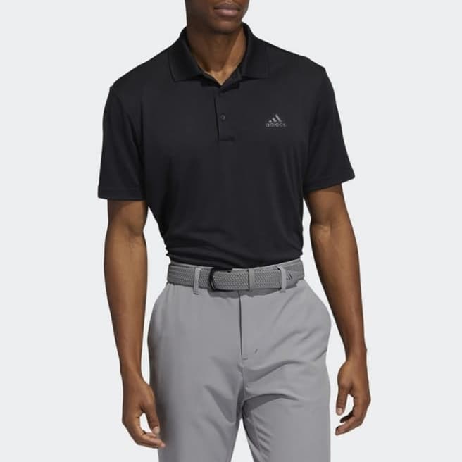 Adidas Golf Black Adidas Stretch Polo Shirt