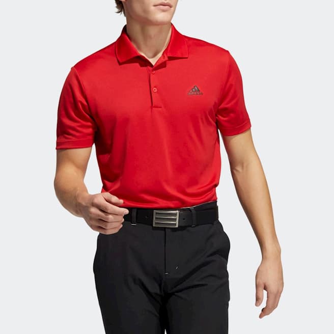Adidas Golf Red Adidas Stretch Polo Shirt