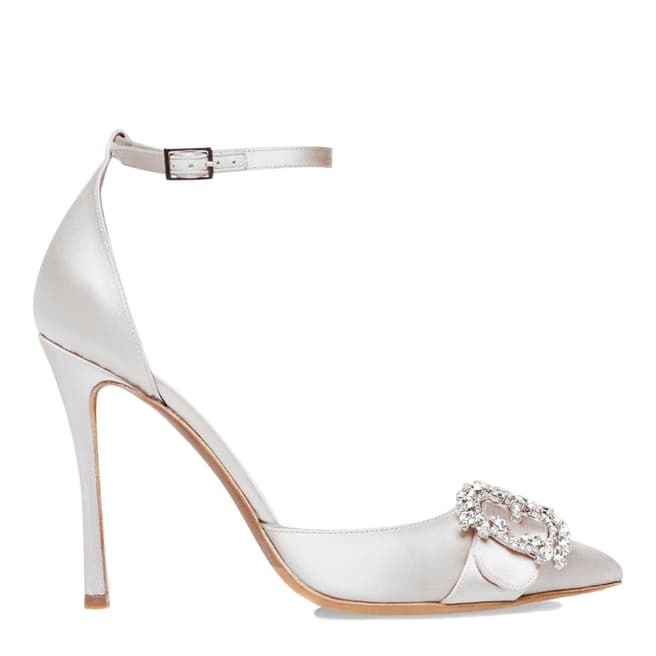 Tabitha Simmons White Satin Tie The Knot Pumps