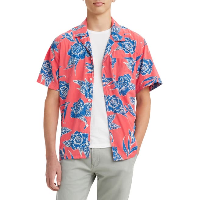 Levi's Blue Short Sleeve Classic Camper Floral Shirt