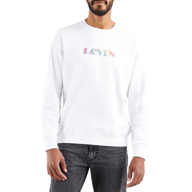Levi's White Relaxed Graphic Logo Sweatshirt