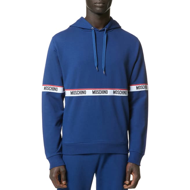 Moschino Blue Branded Hoodie
