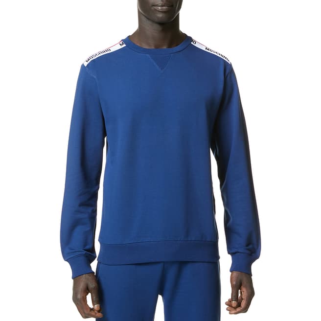 Moschino Blue Branded Sweatshirt