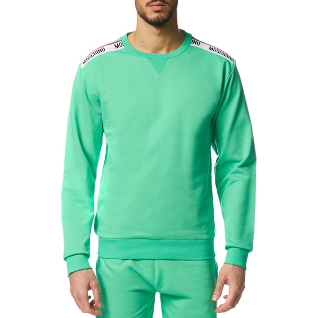 Moschino Green Branded Sweatshirt