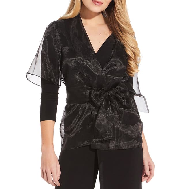 Adrianna Papell Black Organza Cover Up