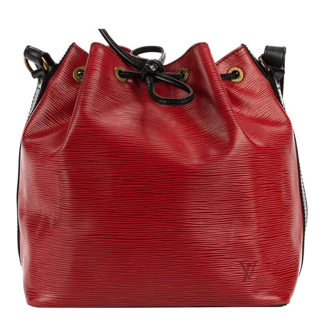 Louis Vuitton Red Black Noe Stitching Shoulder Bag