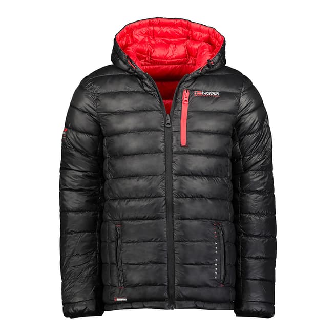 Geographical Norway Black Reversible Hooded Parka