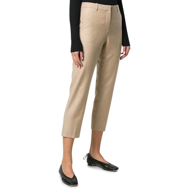 Theory Beige Tailored Wool Trousers