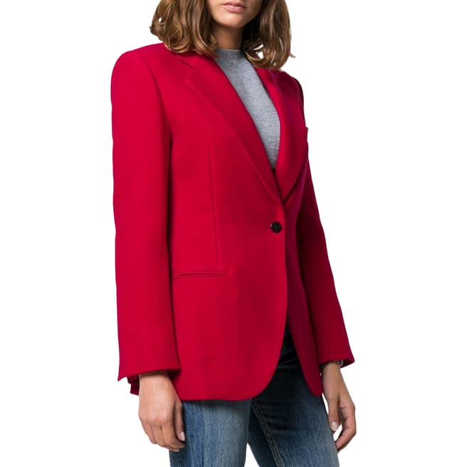 Theory Red Cotton Cinched Blazer