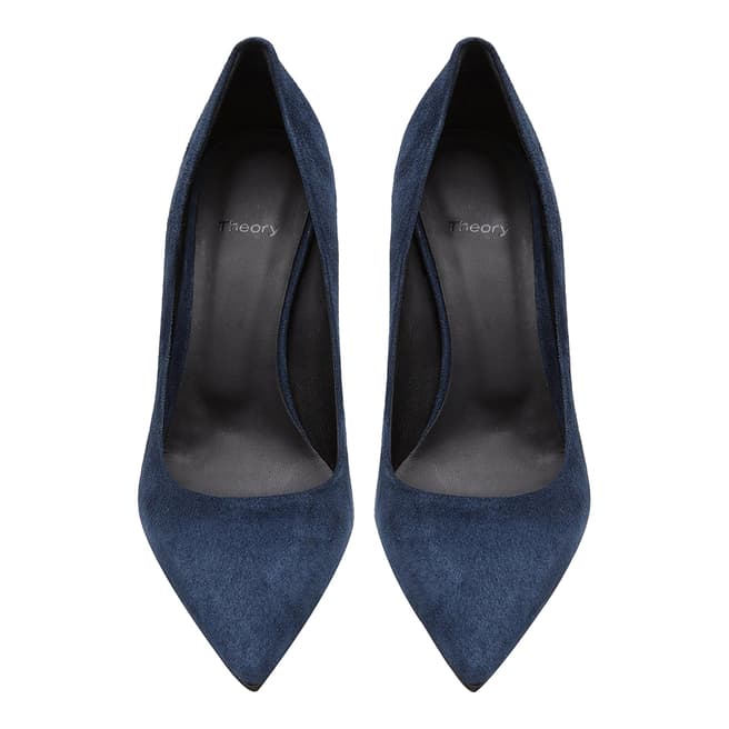 Theory Navy Braxia Suede Pumps