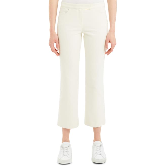 Theory White Cropped Moleskin Trousers