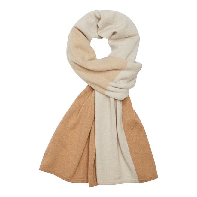 Theory Beige Patchwork Cashmere Scarf