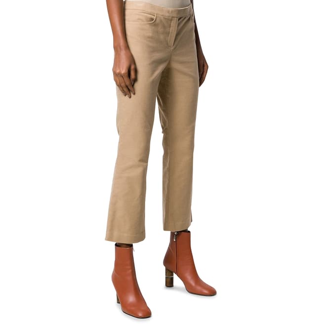 Theory Brown Cropped Moleskin Trousers