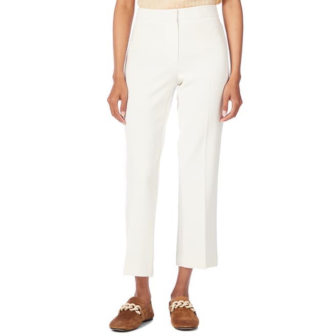 Theory Cream Cropped Kick Trousers