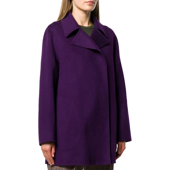 Theory Purple Overlay Cashmere Blend Coat