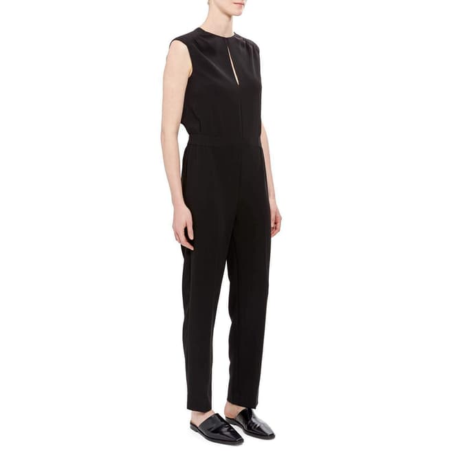 Theory Black Shirred Jumpsuit