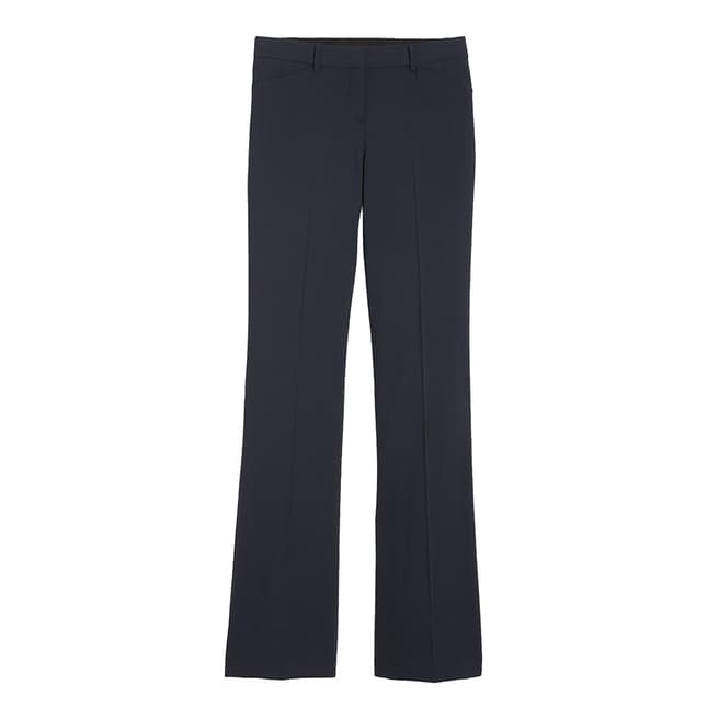 Theory Navy Slim Fit Wool Blend Trousers