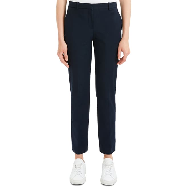 Theory Navy Tailored Cropped Trousers