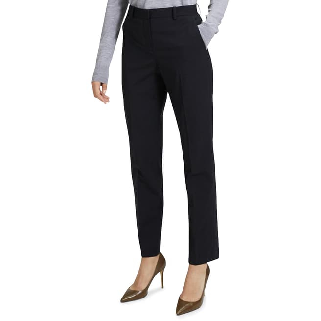 Theory Navy Wool Blend Tailored Trousers