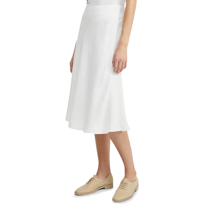 Theory White Faux Wrap Linen Blend Skirt
