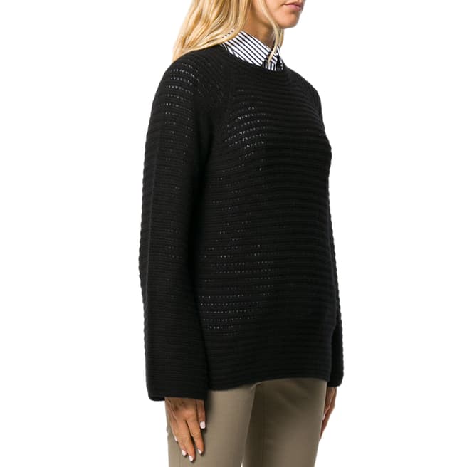 Theory Black Striped Cashmere Jumper