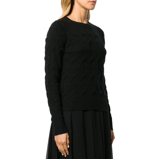 Theory Black Tucked Cashmere Jumper